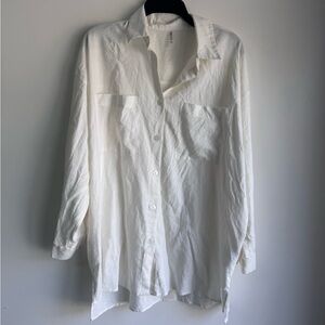 Forever 21 White Casual Button Down Shirt